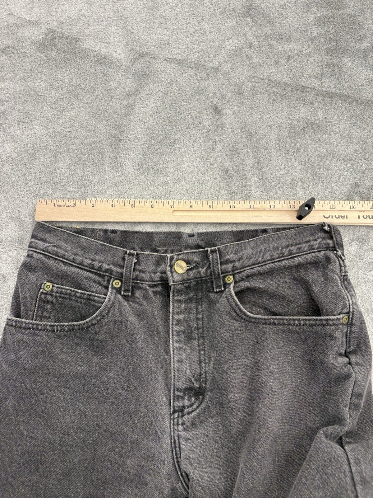 Vintage LL Bean Flannel Lined Jeans Men’s Size 30×29 Black Distressed