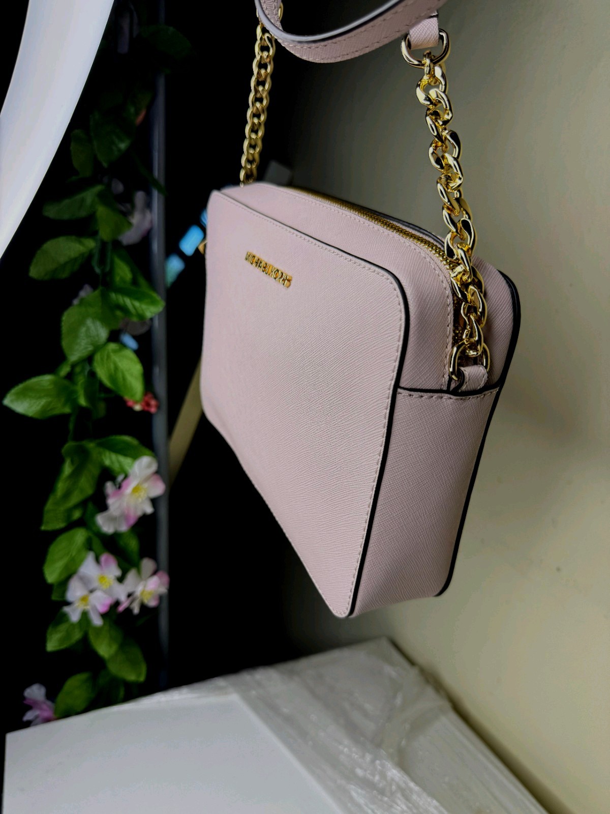 Michael Kors Jet Set Item Large East West Shoulder Crossbody Bag Powder Blush