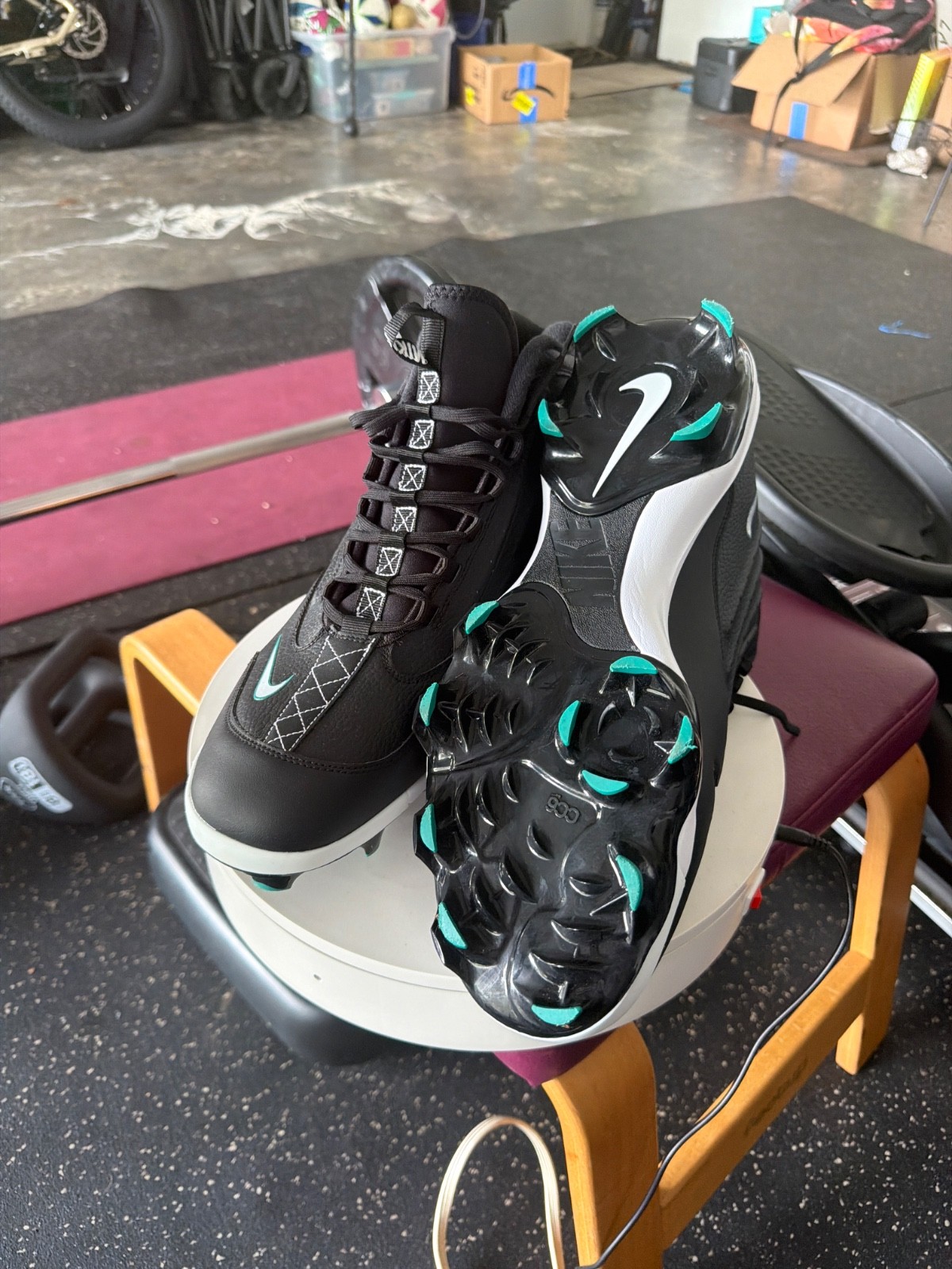 Nike Griffey 2 MCS Freshwater Men’s Baseball Cleats Size 15 Black/Teal