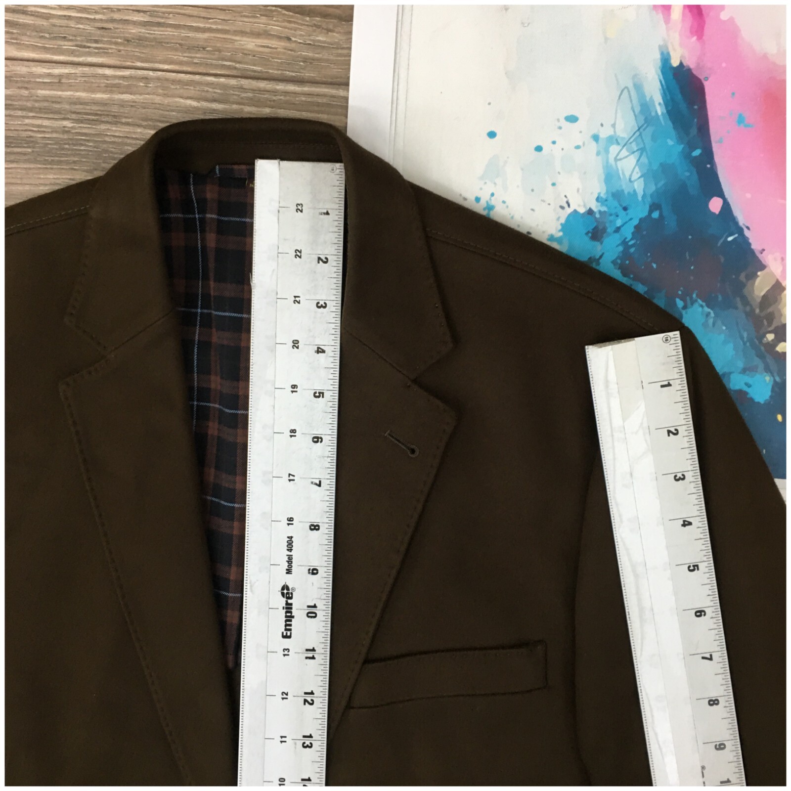 New Kroon Mens Blazer Sport Coat Casual Jacket Size 42L 2 Button Cotton Suit