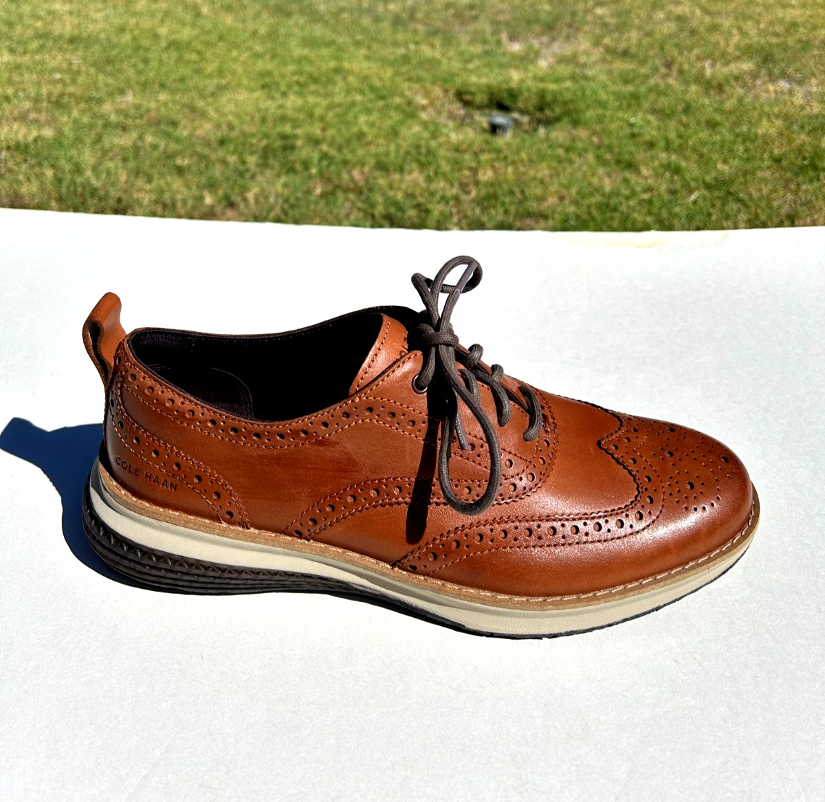 Cole Haan OriginalGrand Energyweave Wing Oxfords Shoes Sz 8 British Tan $180 NEW