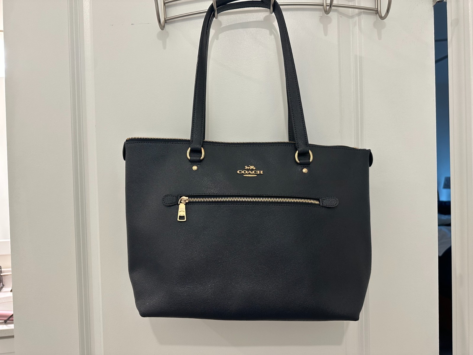 Coach Large Crossgrain Leather Tote for Women – Blue