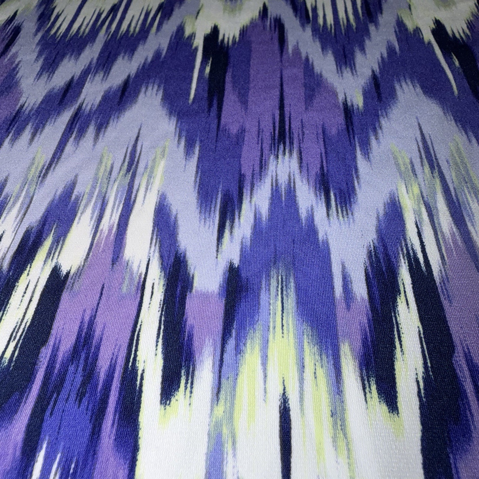 CHICO’S Purple Multi Brushed Feather Ikat Zipper Back Top Shirt Size 3 (XL)