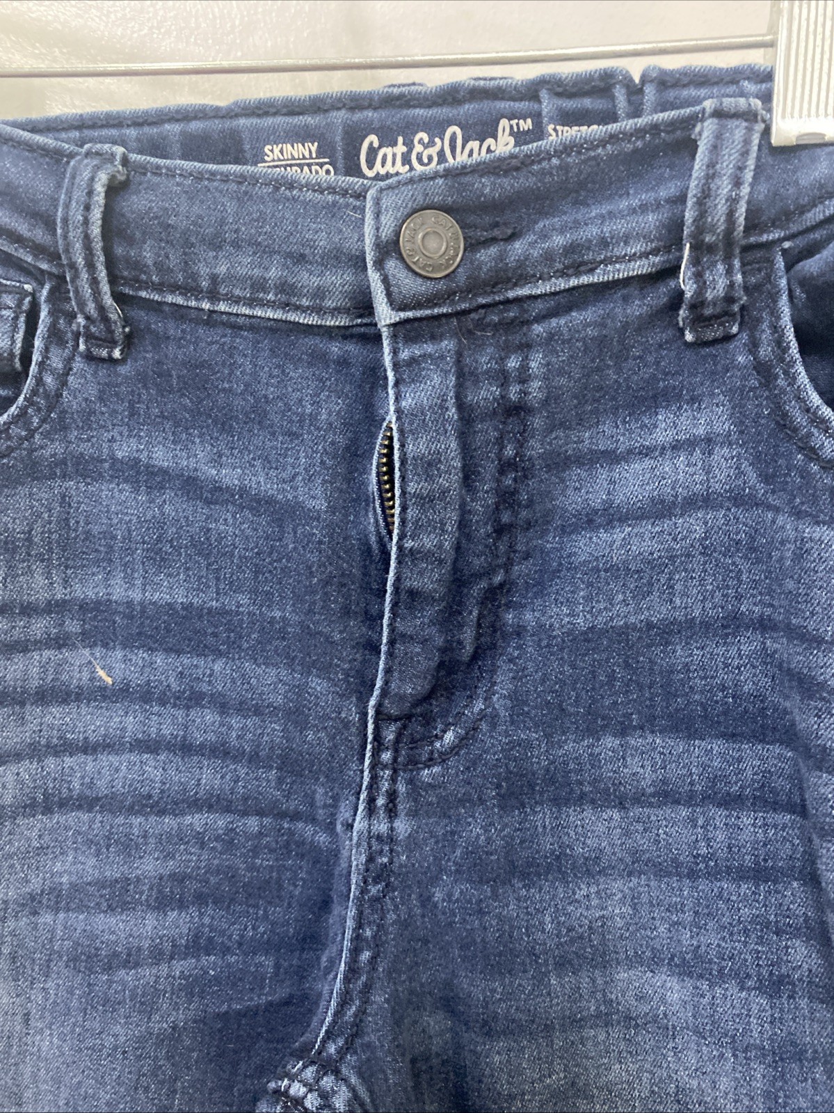 Cat & Jack Blue Jeans 16 Skinny Stretch Adjustable Waist/Button Zipper Closure