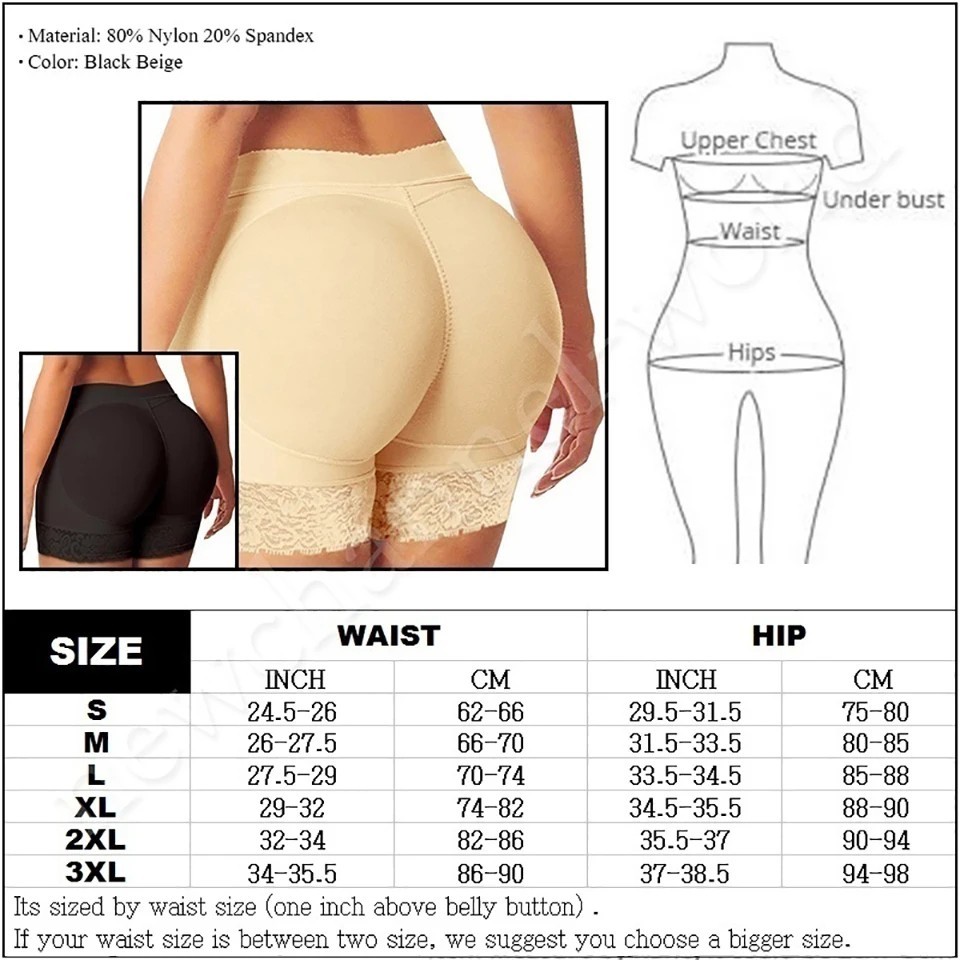 Booty Shaper Padded Underwear Panty Women’s FAKE ASS Butt Lifter & Hip Enhancer.
