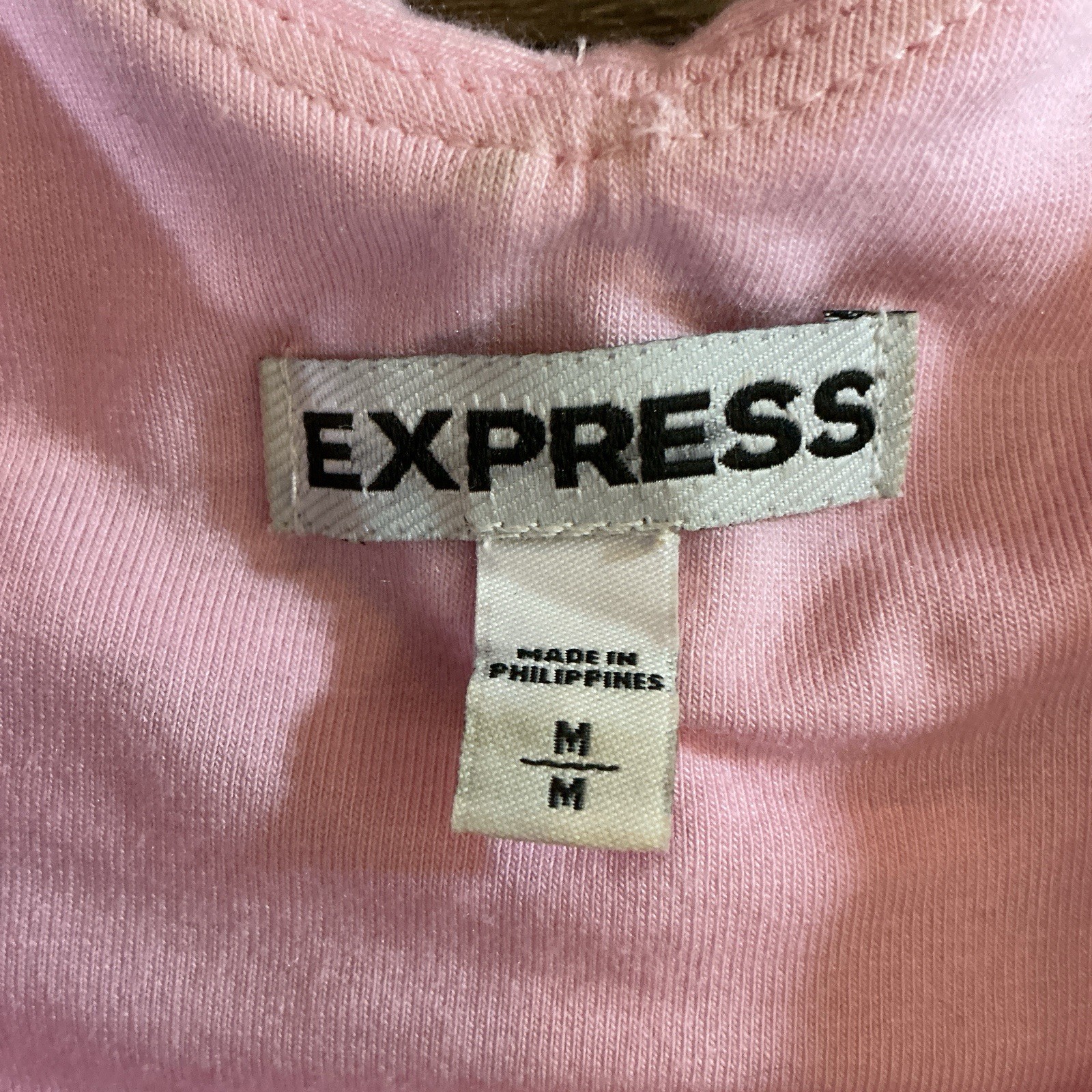 Y2K Express Ruched Cowl Neck Tank Top Size Med Pink Cotton Modal Stretch #60E7