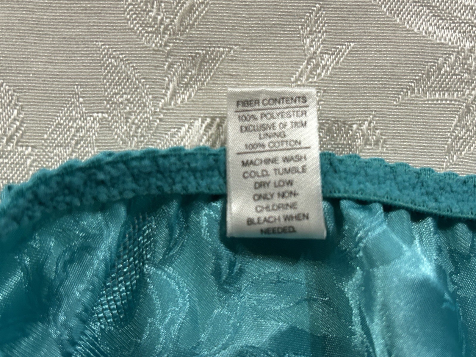NWT Vtg NO EXCUSES Floral Shiny Satin 36C Bra Sz 7 Hi-Cut Panties Set