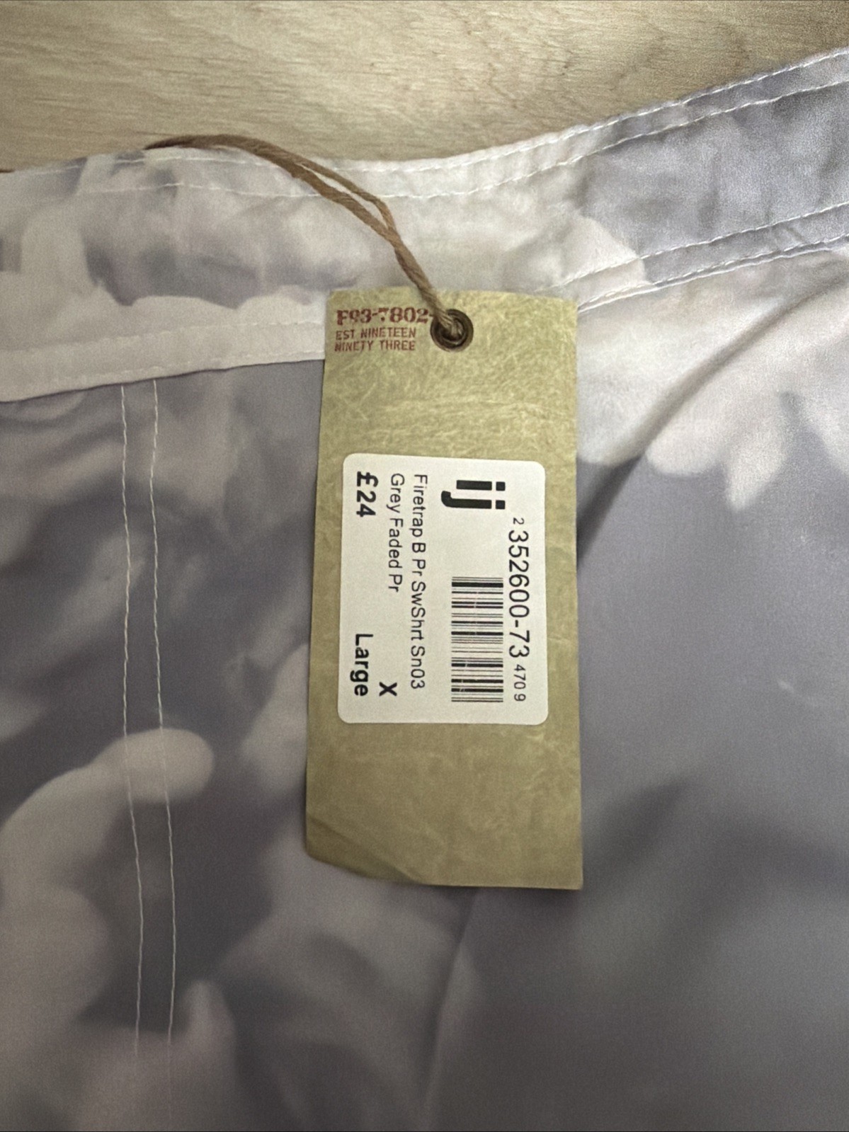 Firetrap New Men’s Button/Zip Fly Grey/White Motif Small XL Shorts RRP £24