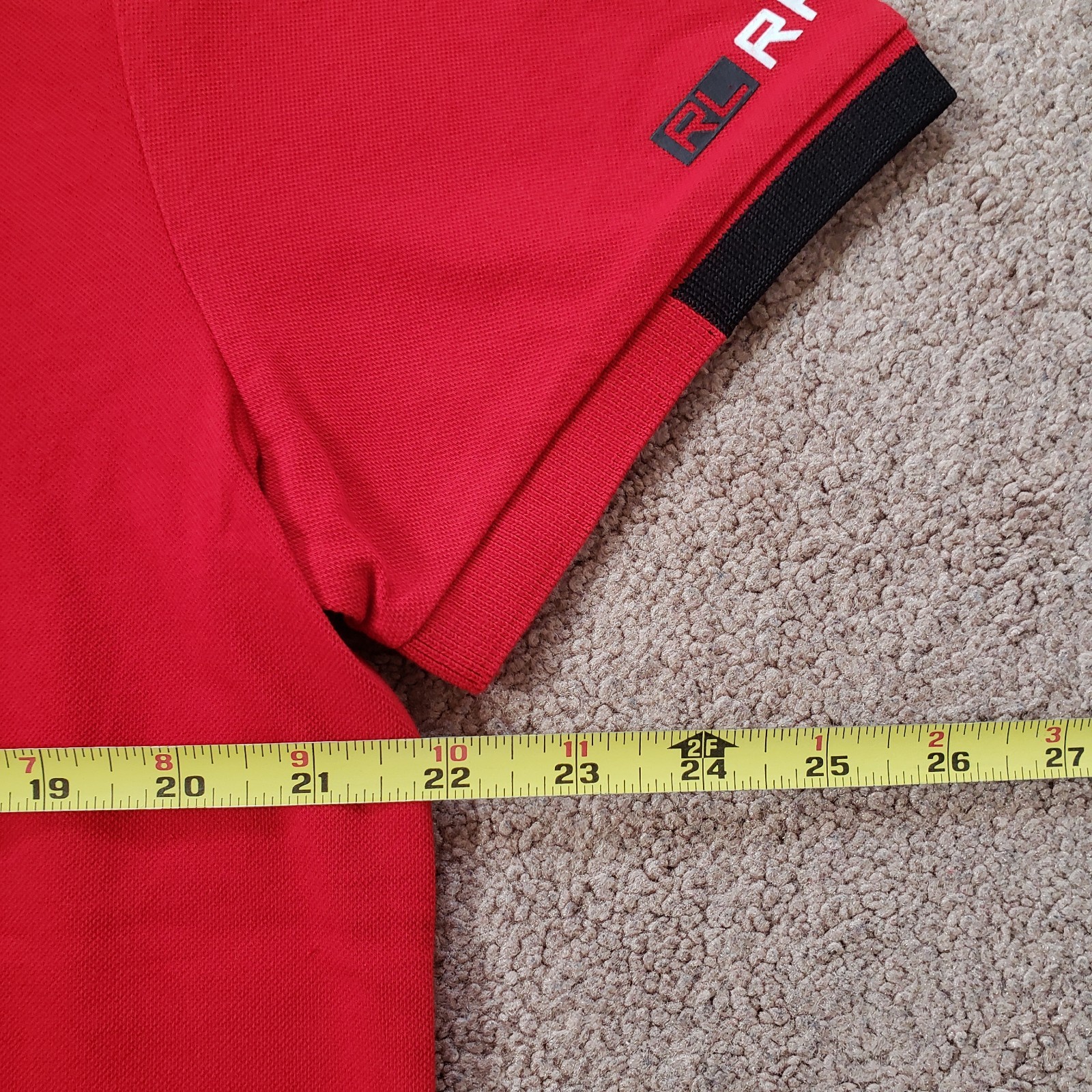 Polo Ralph Lauren Motorsport Racing Size Large Classic Slim Fit Red Polo Shirt