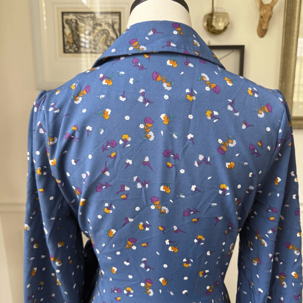 Chriselle Lim Collection Wren Floral Print Trench Dress Dusty Blue Floral $110 M