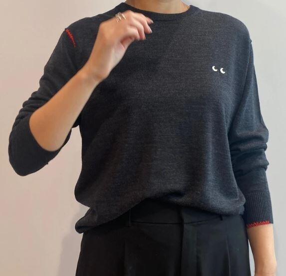 UNIQLO x ANYA HINDMARCH merino wool Long-Sleeve Crew Neck Sweater 473154 New