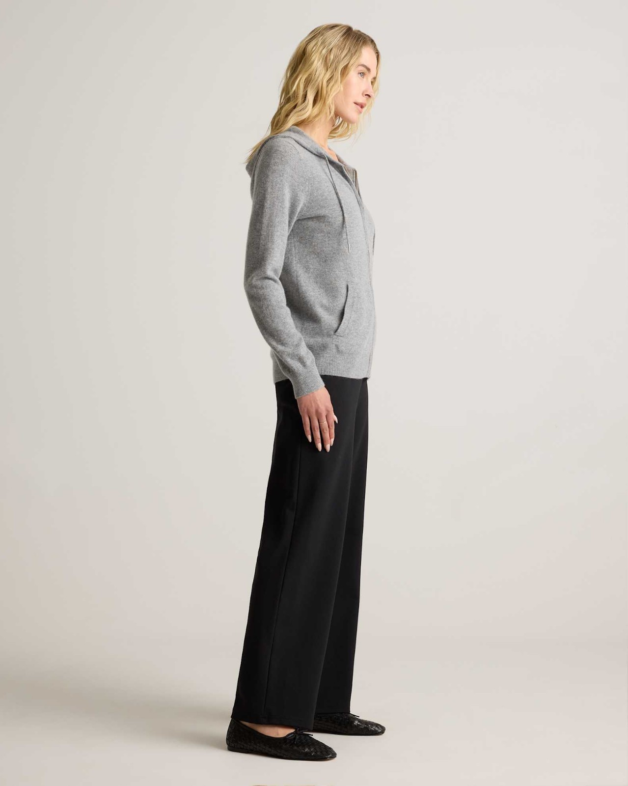 NWT Quince Mongolian Cashmere Full-Zip Hoodie Sweater