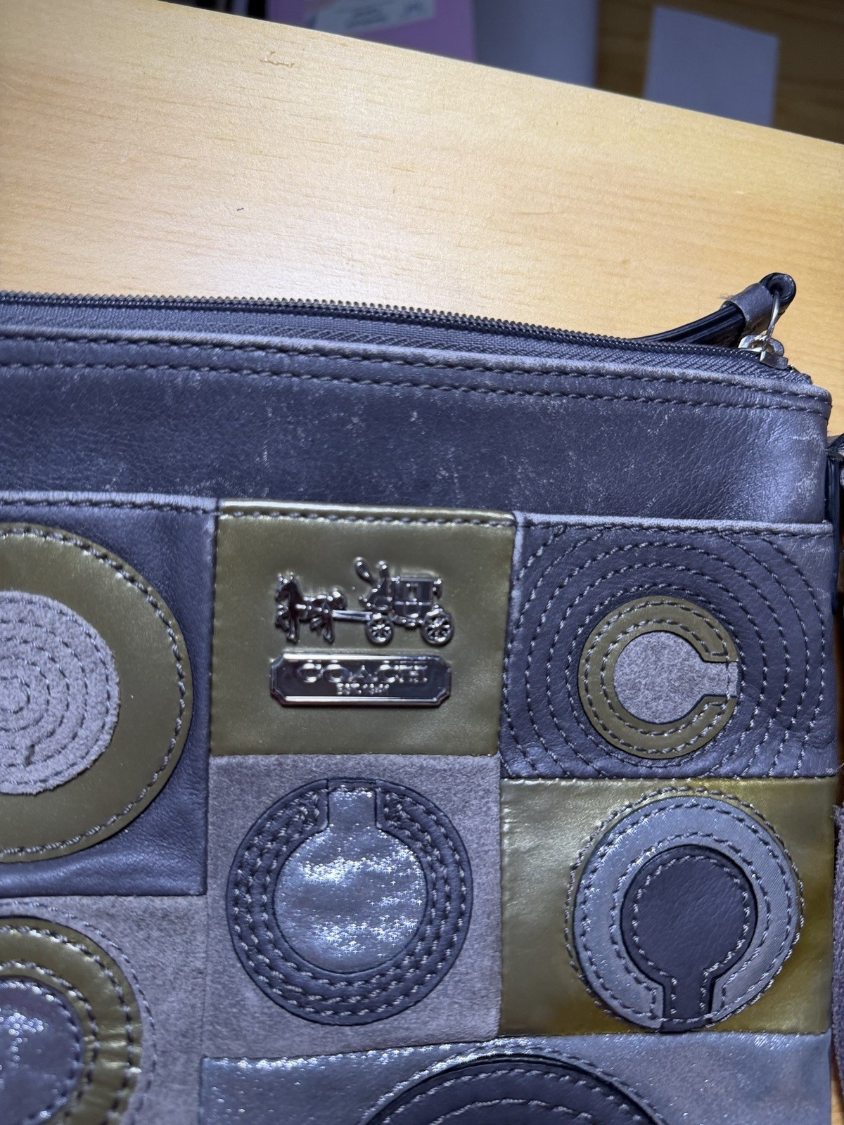 Authentic Coach Op Art Patchwork Crossbody Swingpack Bag Rare Y2K