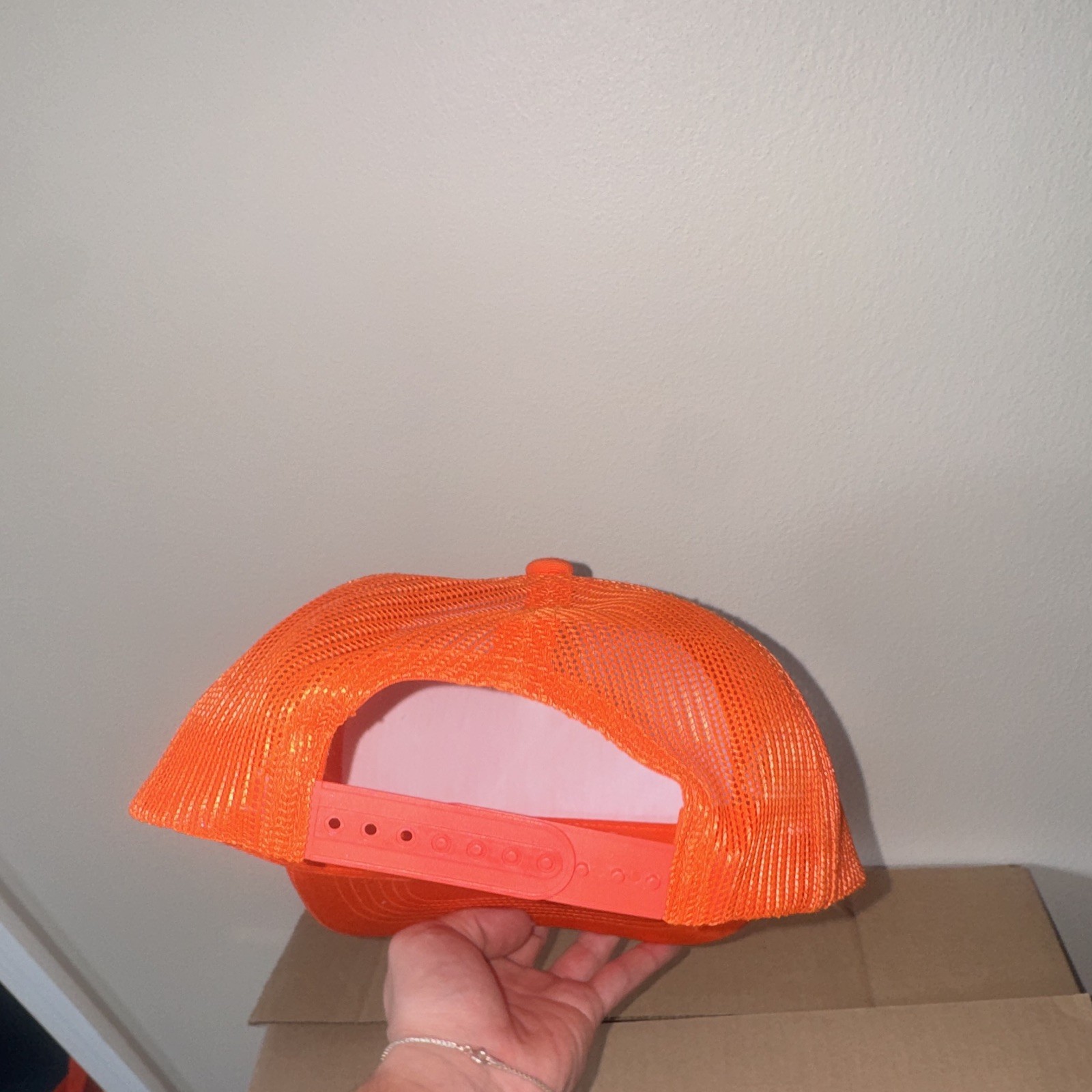 Bass Pro Shops Orange Mesh Back Adjustable Trucker Hat One Size Fishing