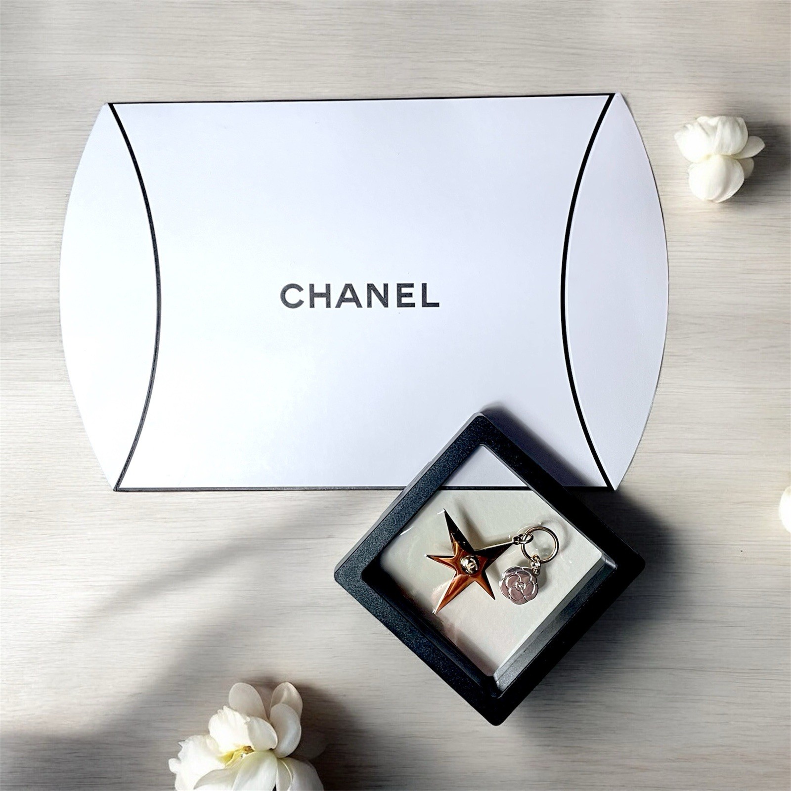 CHANEL Holiday Christmas Limited Edition Novelty Gold Star Charm With Box