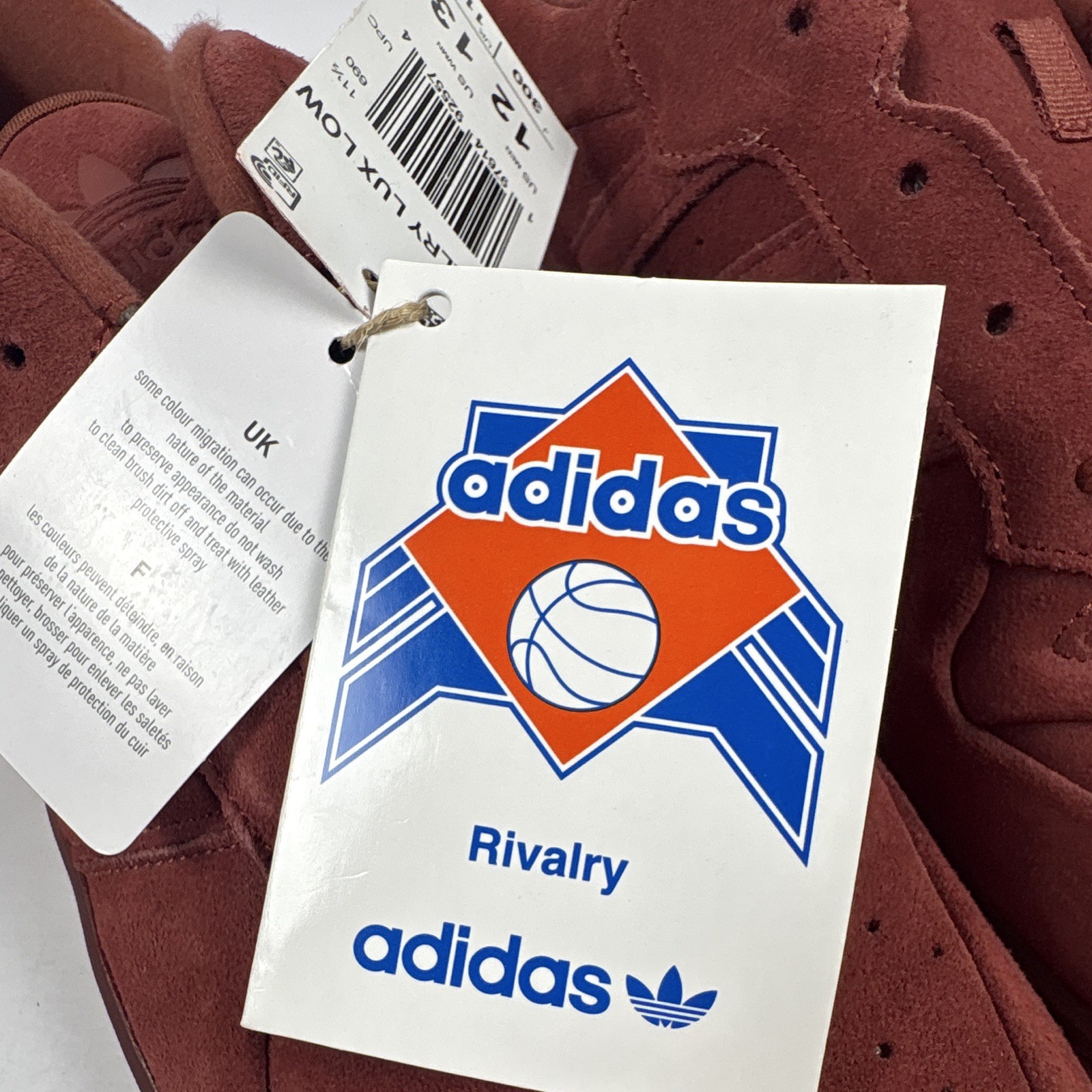 adidas Rivalry Lux Low Men size 12 Low Top Lace-Up Suede Sneakers Brown