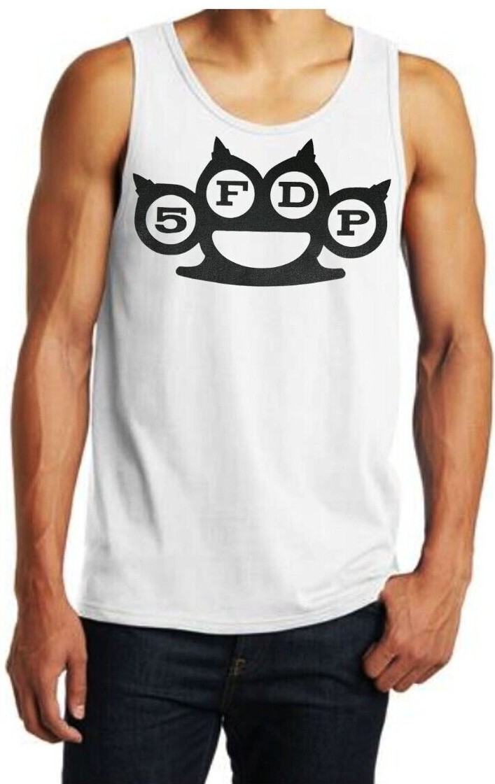 Five Finger Death Punch Logo Heavy Metal Rock Band White Tank Top Men’s Sizes