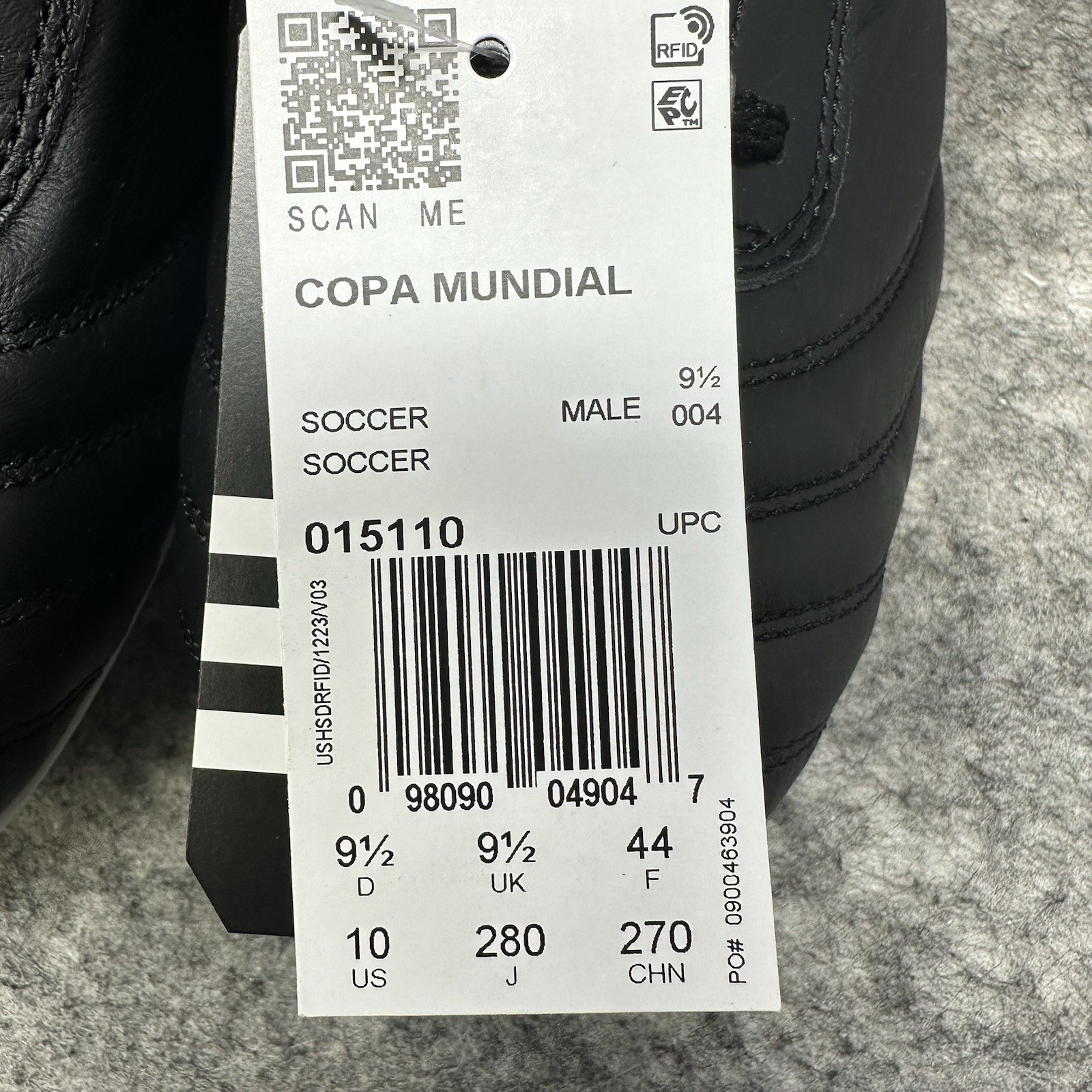 Adidas Copa Mundial FG Soccer Cleats Mens Sz 10 Black Leather Germany 015110