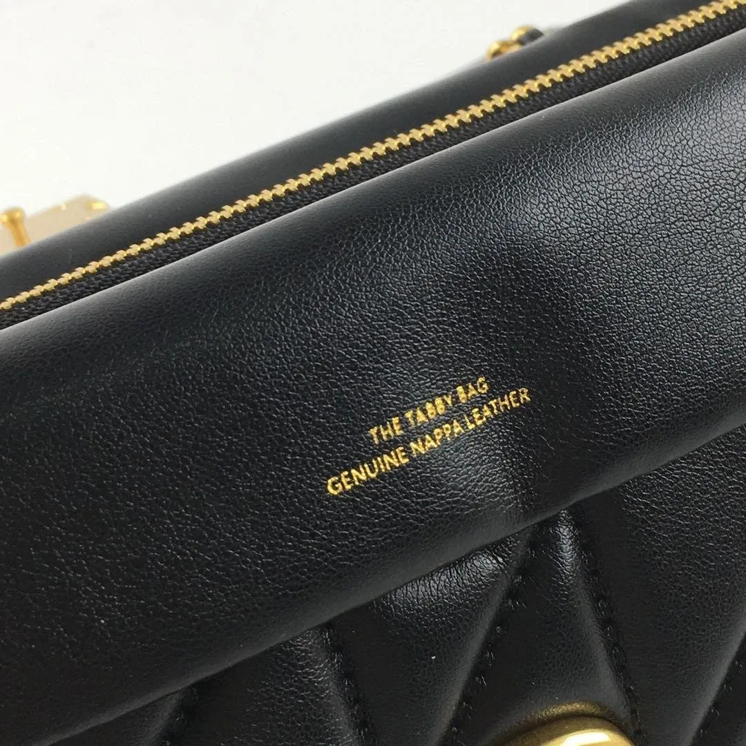 COACH CP150 Tabby 26 Quilted Shoulder Bag Leather Black Silver NEW Outlet