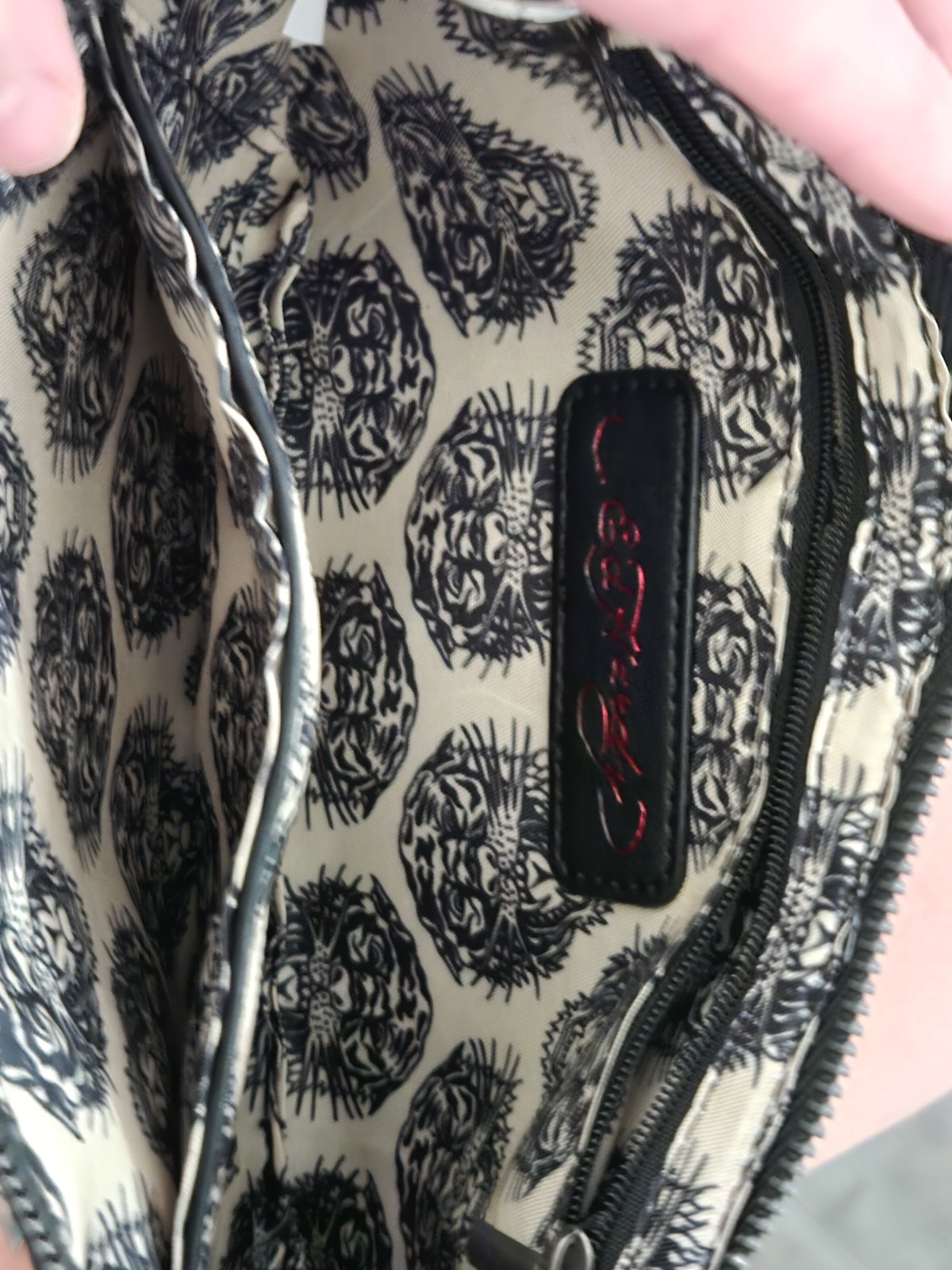 ​🔥 NWT Ed Hardy Y2K Baguette Bag – Rhinestone Skull & Flames – Smooth 🔥