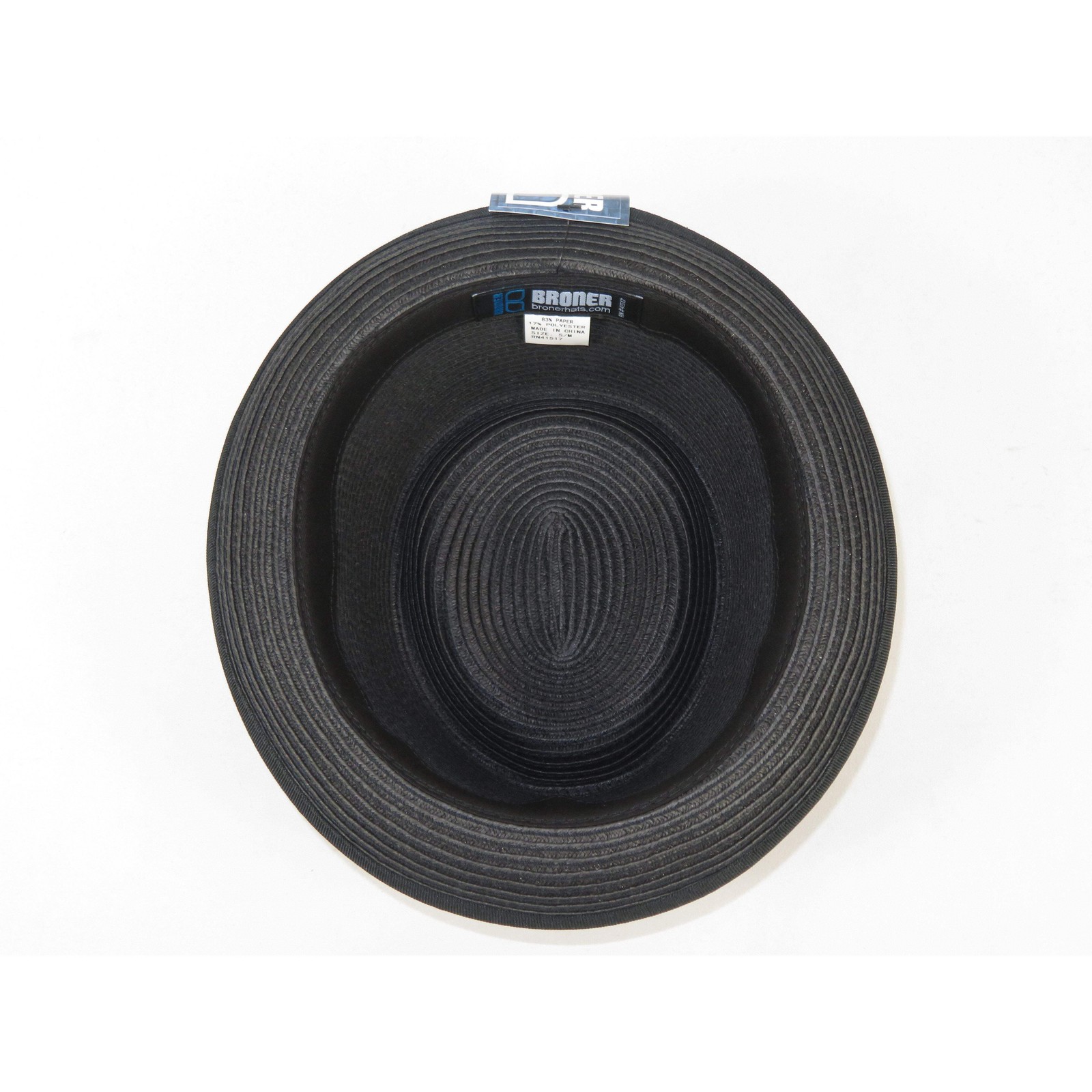 Men’s Broner Summer Hat Woven Straw Style Porkpie STAND UP 88-8601 Black