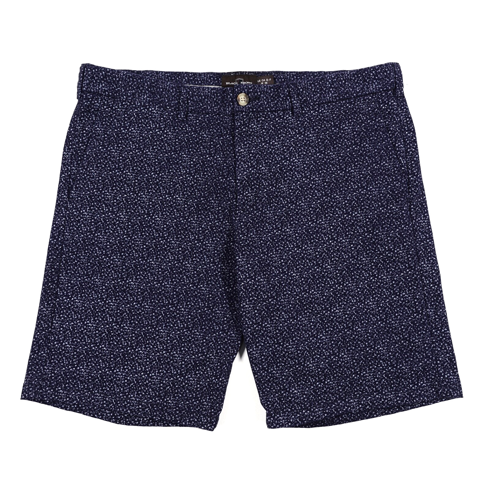 Black Brown 1826 Men’s Shorts Waist 36 Chino Navy w/White Print Cotton Blend