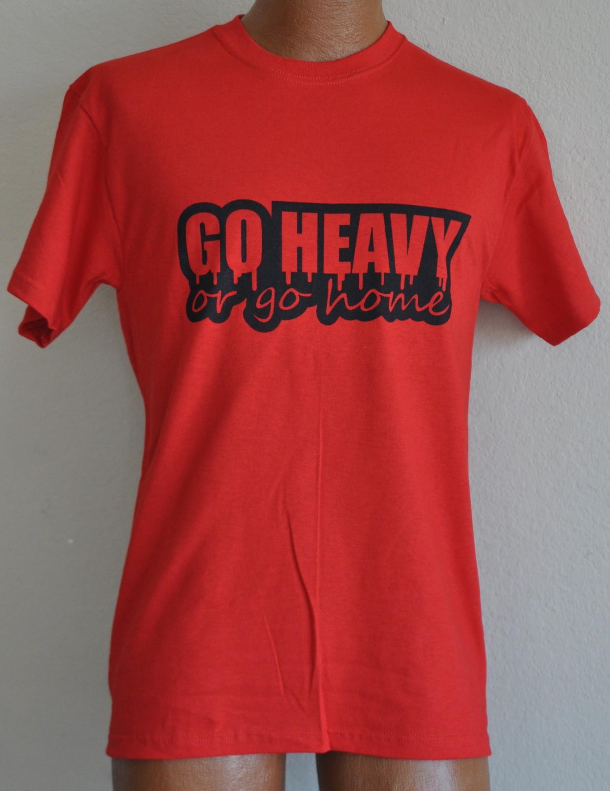 Go Heavy or Go Home Bodybuilding Gym Muscle Workout T-shirt Brand New