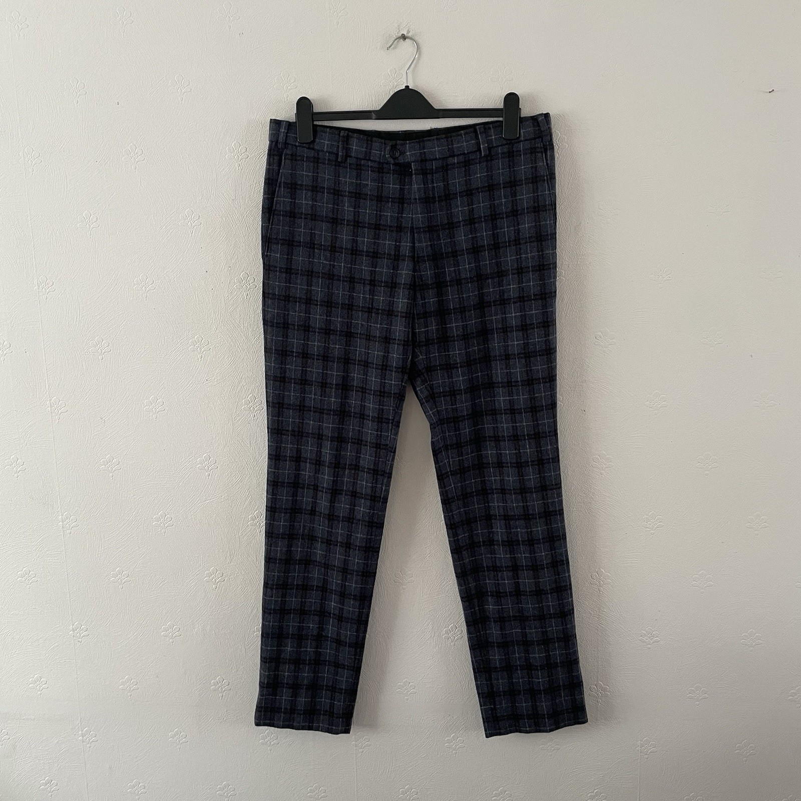 LIMEHAUS WOOL BLEND SUIT – SIZE 42R W36 – GREY CHECK – PLAID