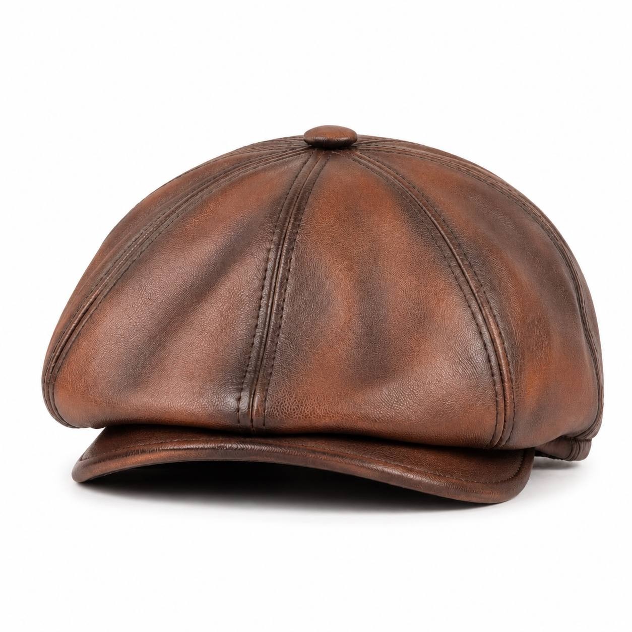 Soft Lambskin Leather Flat Cap Gatsby Newsboy Hat Warm Winter Ivy Cap