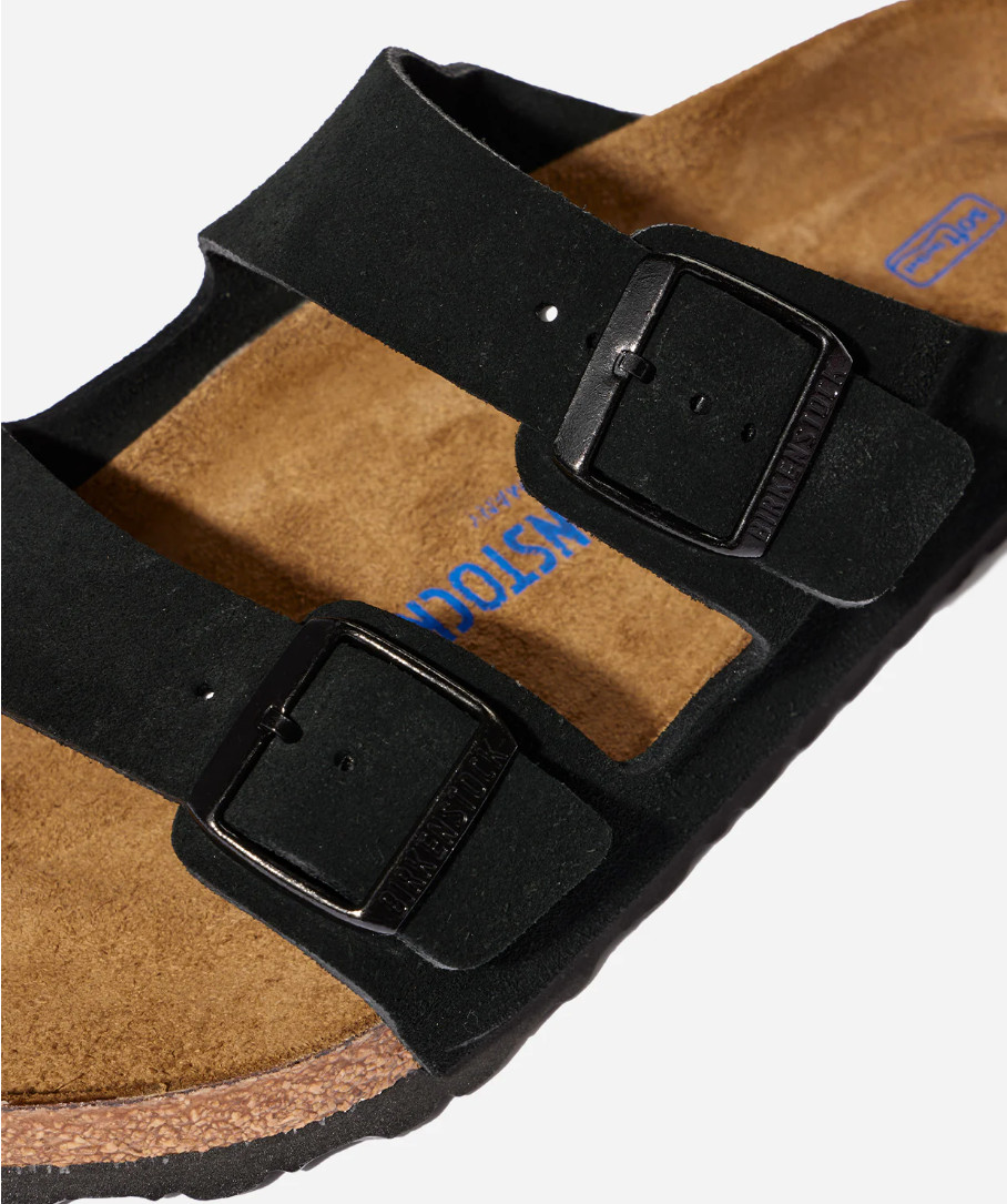 Birkenstock Arizona Black Suede Soft Footbed Unisex Sandals Narrow/Wide EU37-45