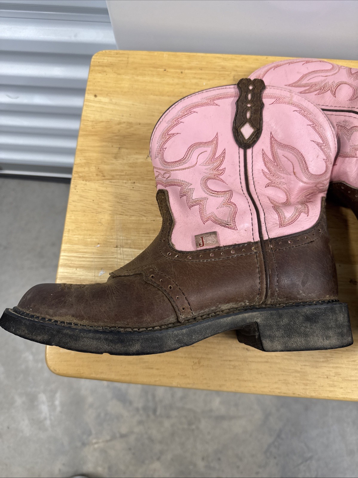 Justin Gypsy Boots Women’s Size 9 1/2 B Leather Western Ankle Pink L9901