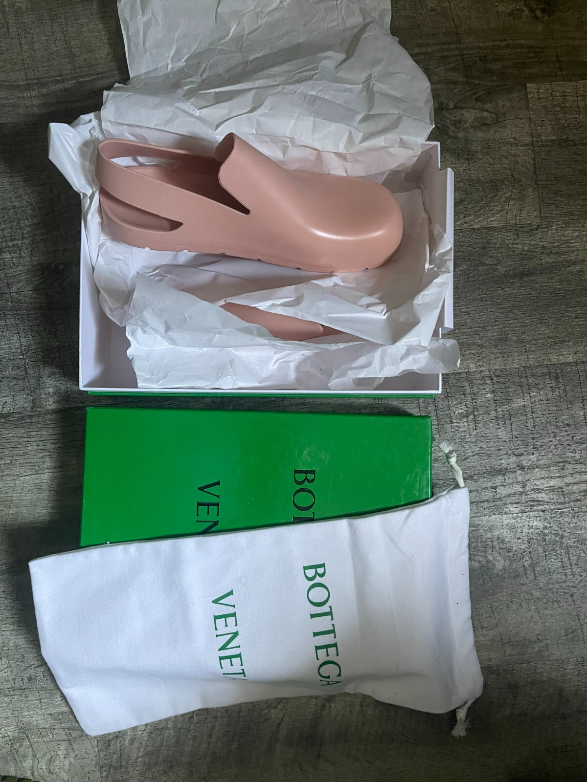 NEW BOTTEGA VENETA RUBBER PUDDLE PINK MULE 39 MADE IN ITALY