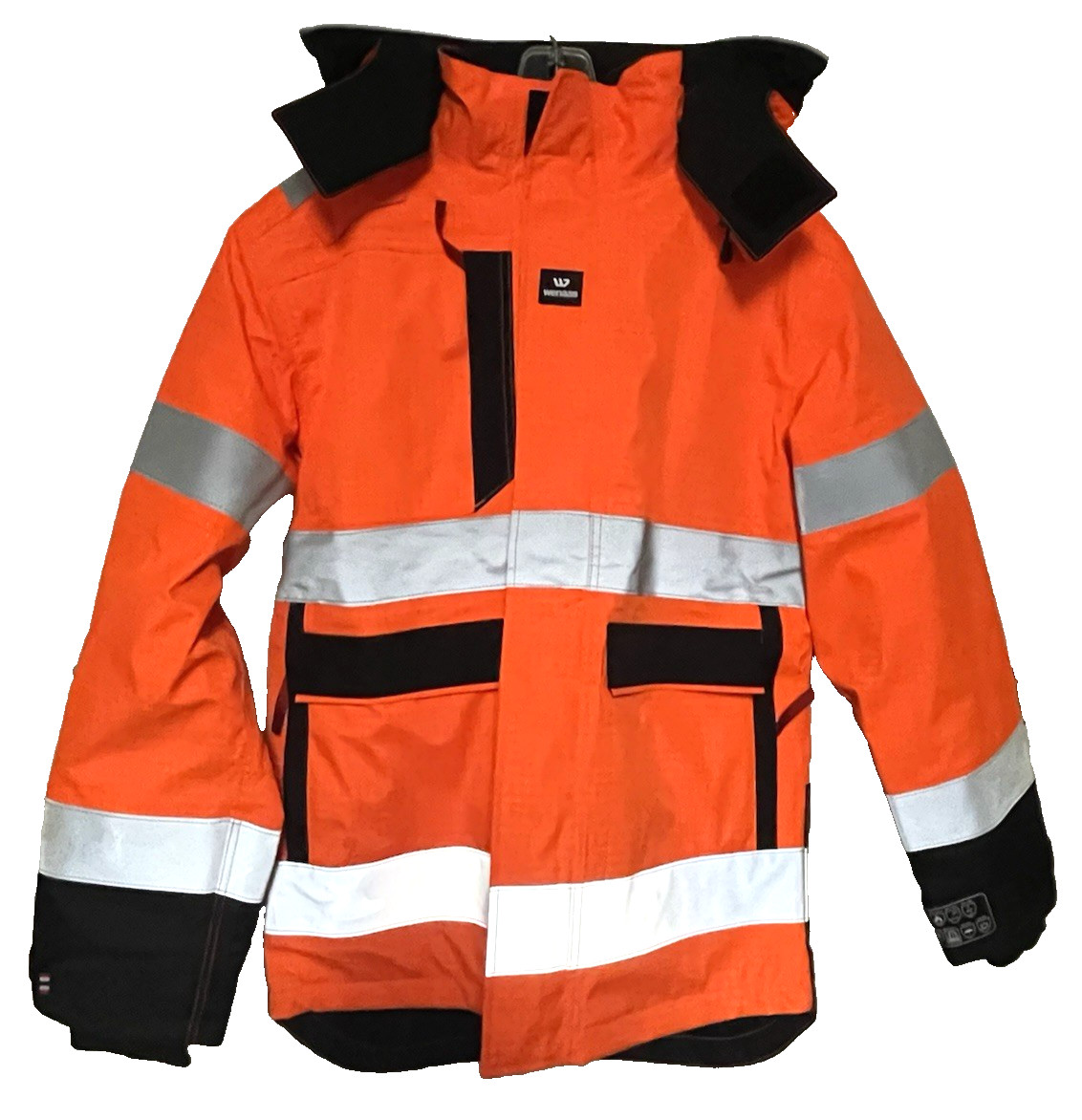 Wenaas Orange Hi Vis Mens Winter Jacket Multinorm with Detachable Hood Size M