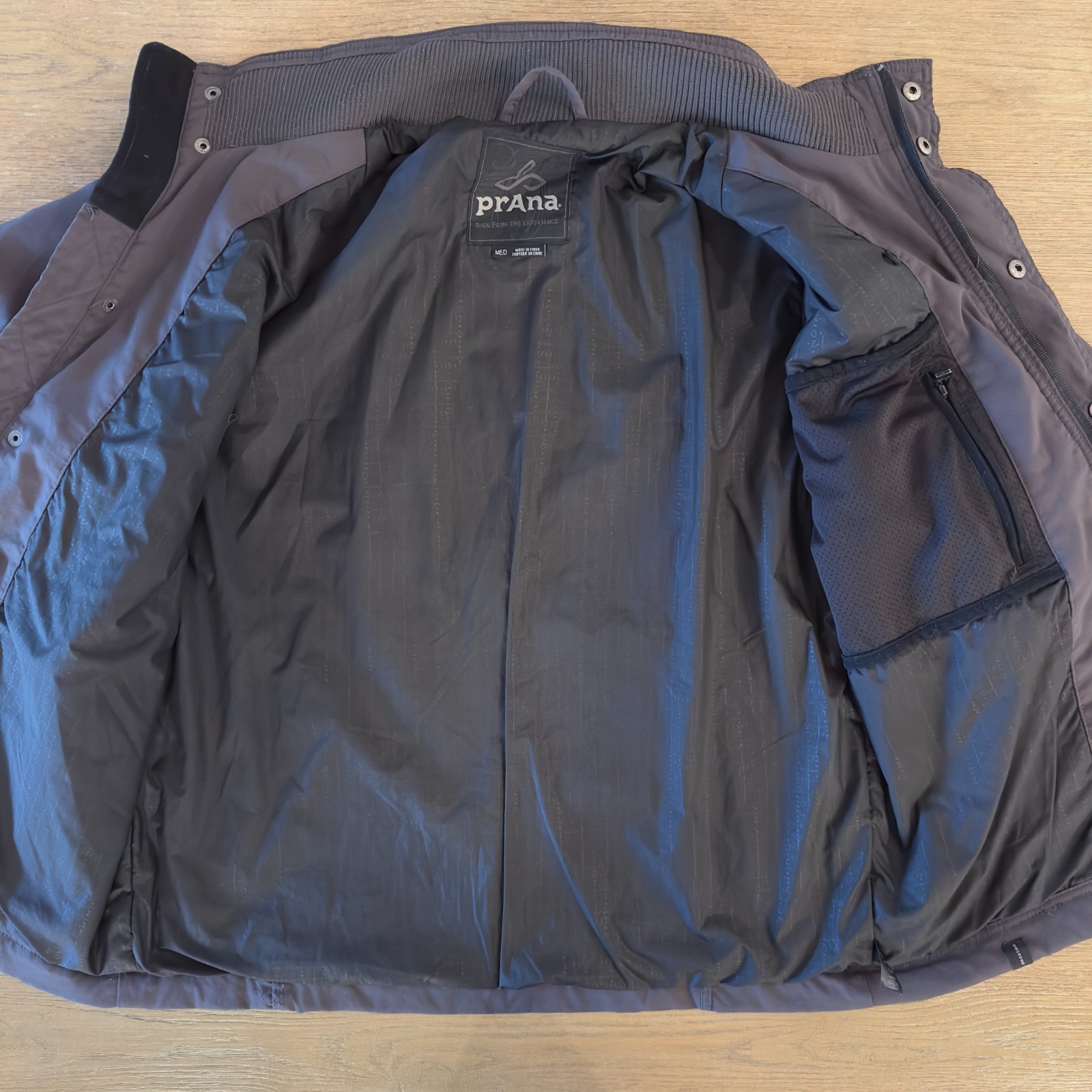 Prana Charcoal Insulated Field Jacket-Men’s Size M-Grey-Heavyweight-Stand Collar