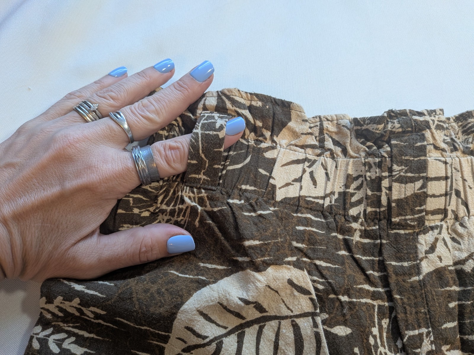 Urban Outfitters Teresa Linen Blend Pants Women’s S Tropical Print Paperbag