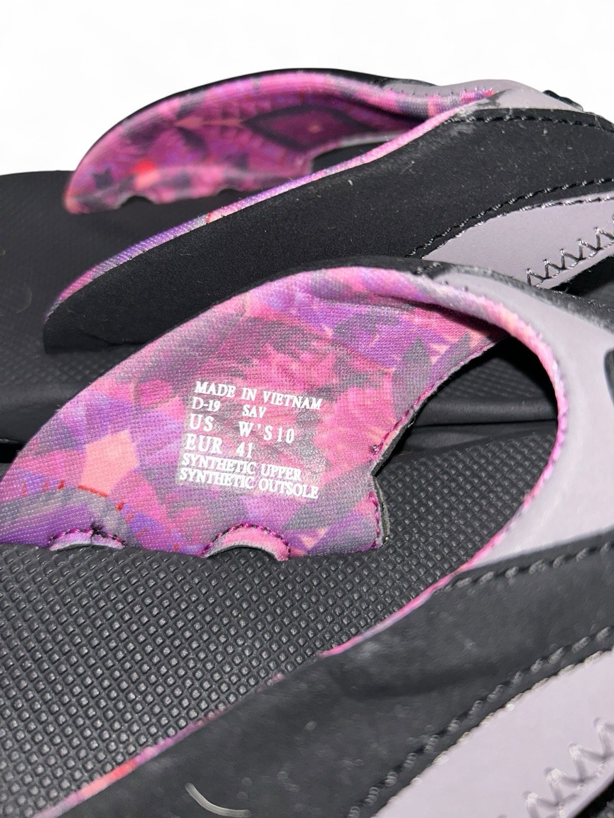 Reef Fanning Bottle Opener Sole Black Pink Flip Flops Thong Sandals Women’s 10