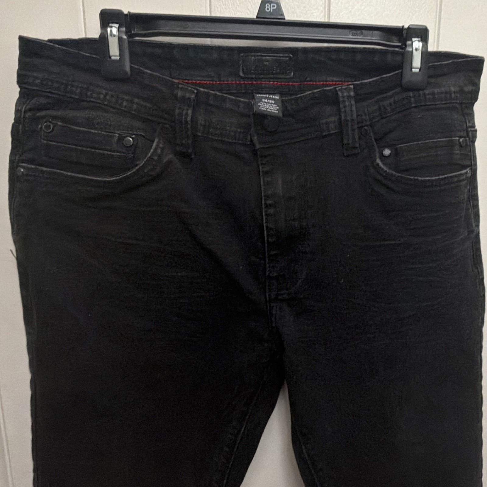 Steve’s Jeans Men’s Black Slim Fit Skinny Dark Wash Stretch Denim
