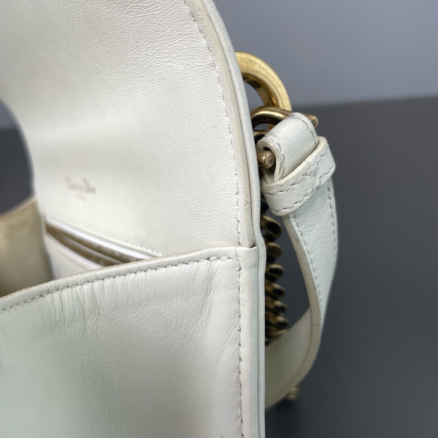 Dior Pre-Owned Authentic Chain Bag White 21.5*12.5*7 Free Tracked Shipping