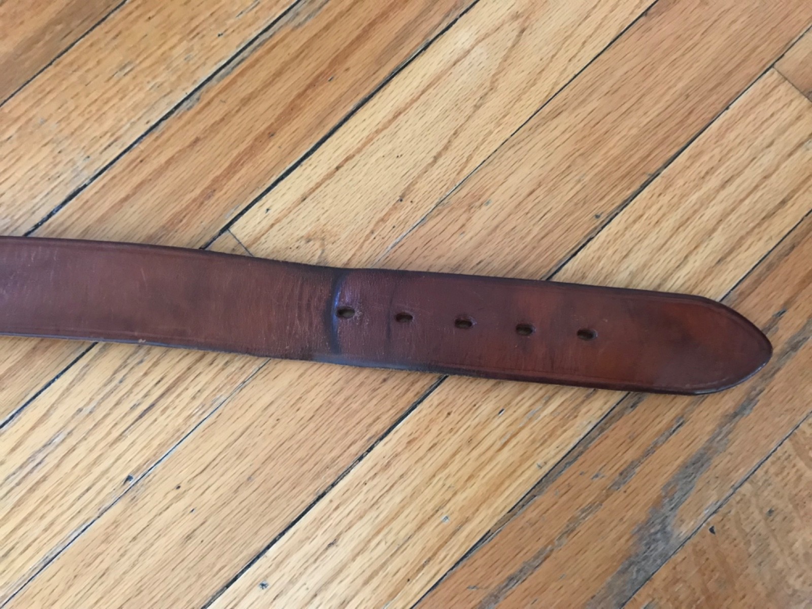 Bianchi Men’s Classic Heavy-Duty Leather Belt w/ Solid Brass Buckle Size 38