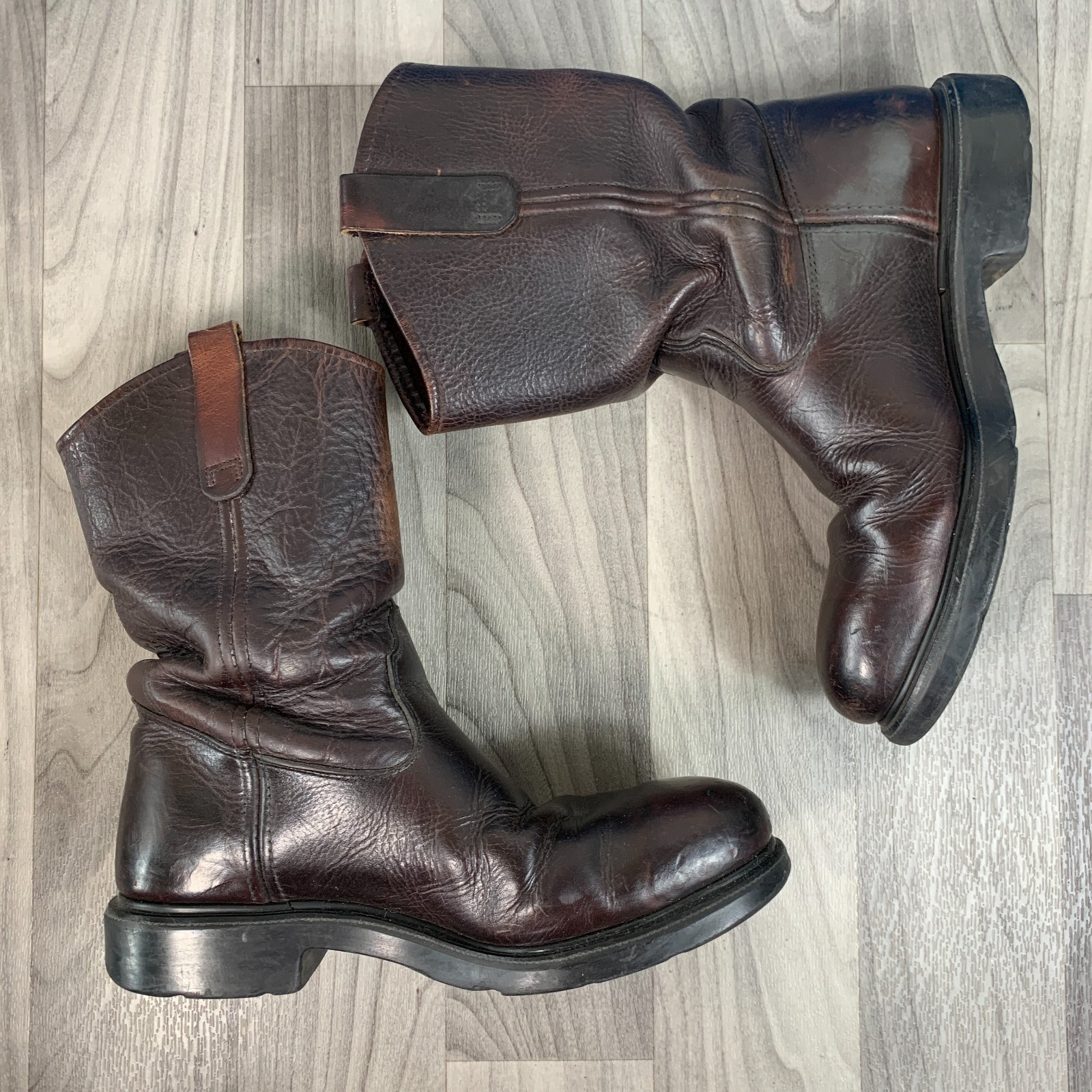 Red Wing Pecos Brown Leather Pull On Work Boots USA Mens 8.5D