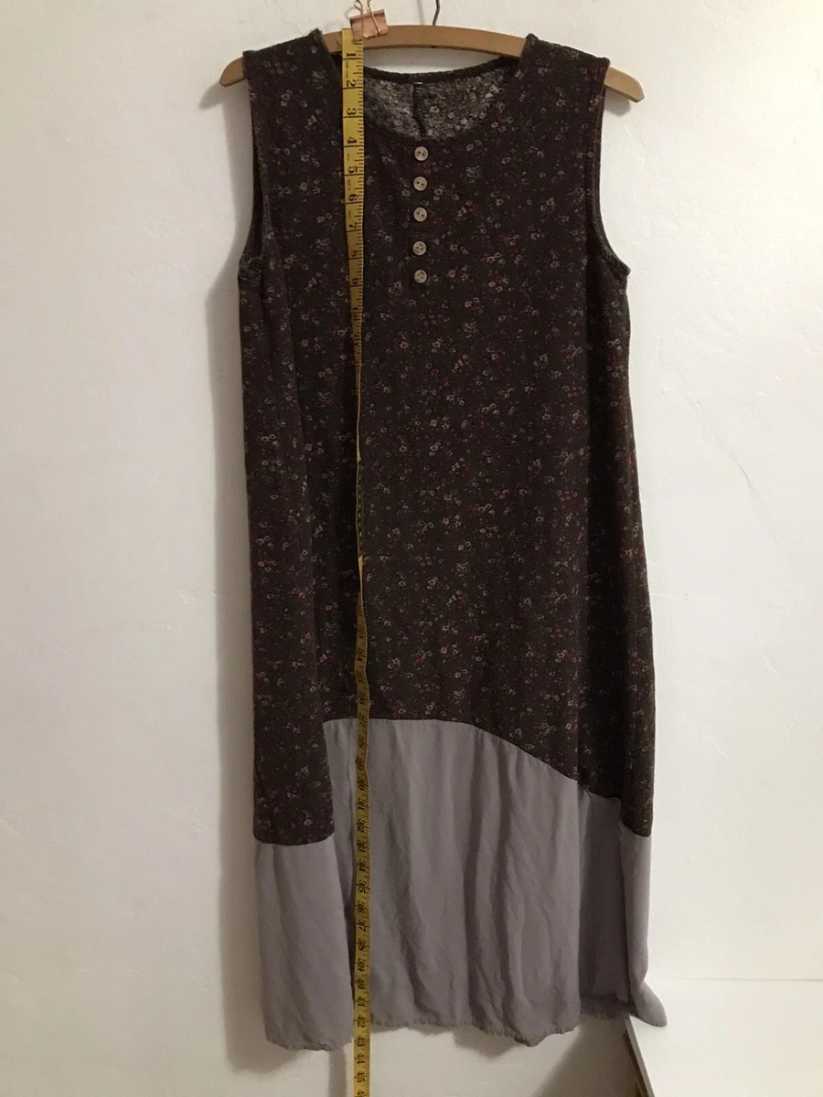 Women’s Dress Brown Print Boho Sleeveless *No Size or Brand Tag