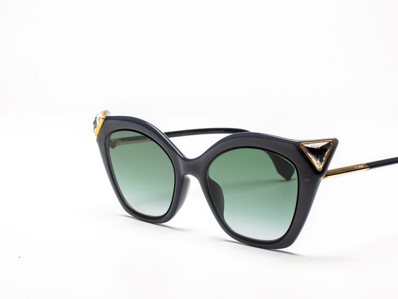 Fendi FF0357/G/S 0357/G/S Sunglasses Dark Grey 8079O Authentic 52mm
