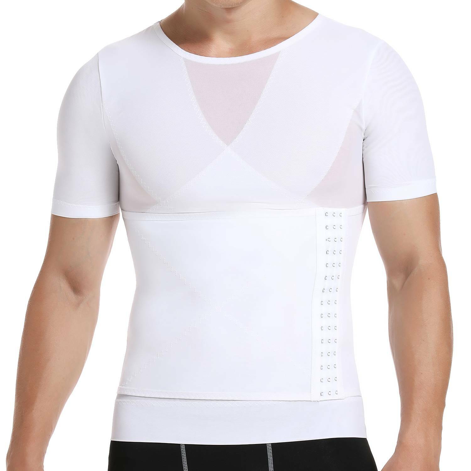 Men’s Slimming Body Shaper Compression Belt Tummy Control Shirt Girdle Vest Tank