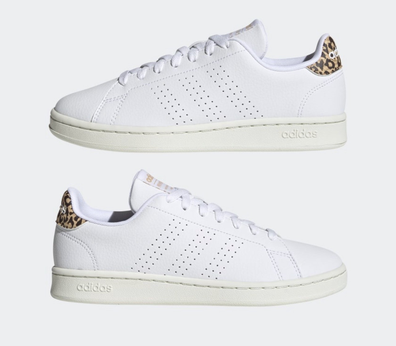 New Adidas Advantage White Leopard W Size 8.5
