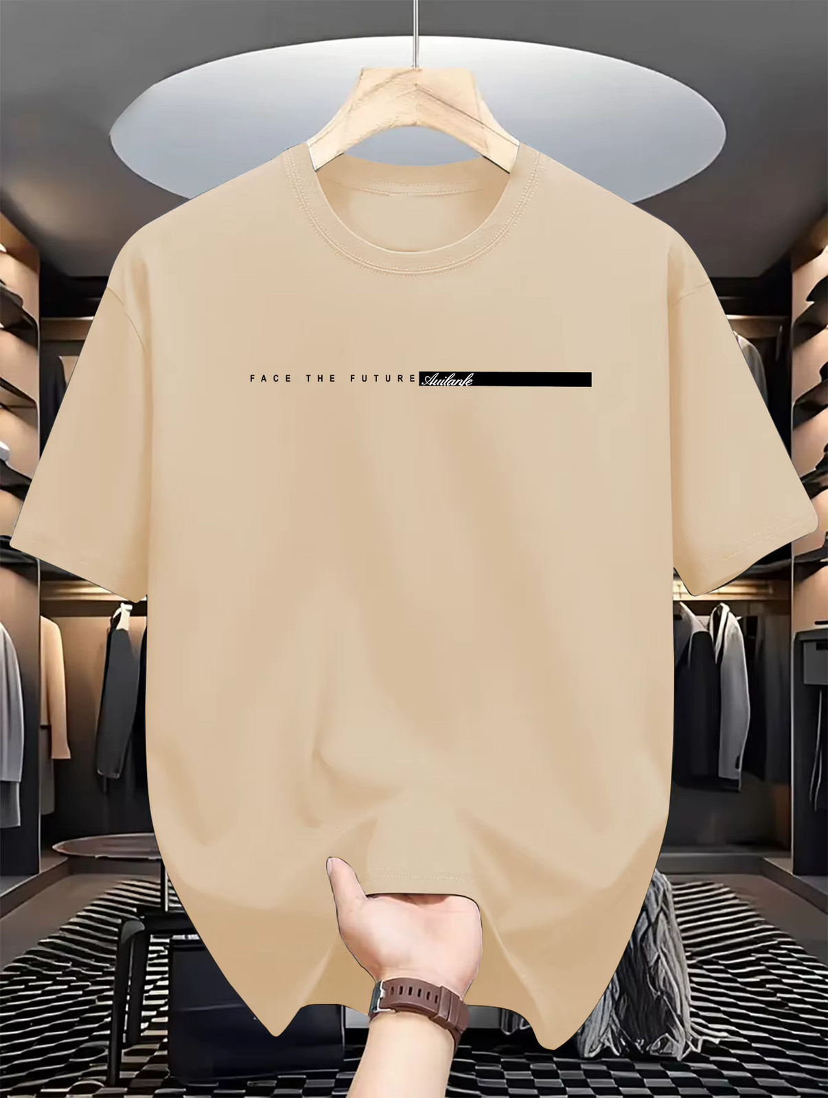 Men’s Summer Cotton Loose Fit Letter Print T Shirt Casual Tee Tshirt Casual Gift