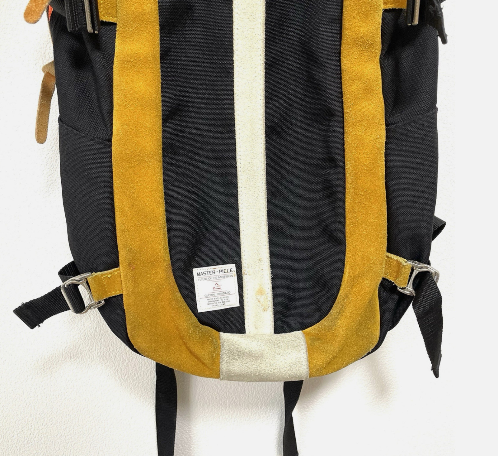 Masterpiece MSPC Backpack Bag Yellow Suede Leather Thin Made Japan RRP $339 RARE