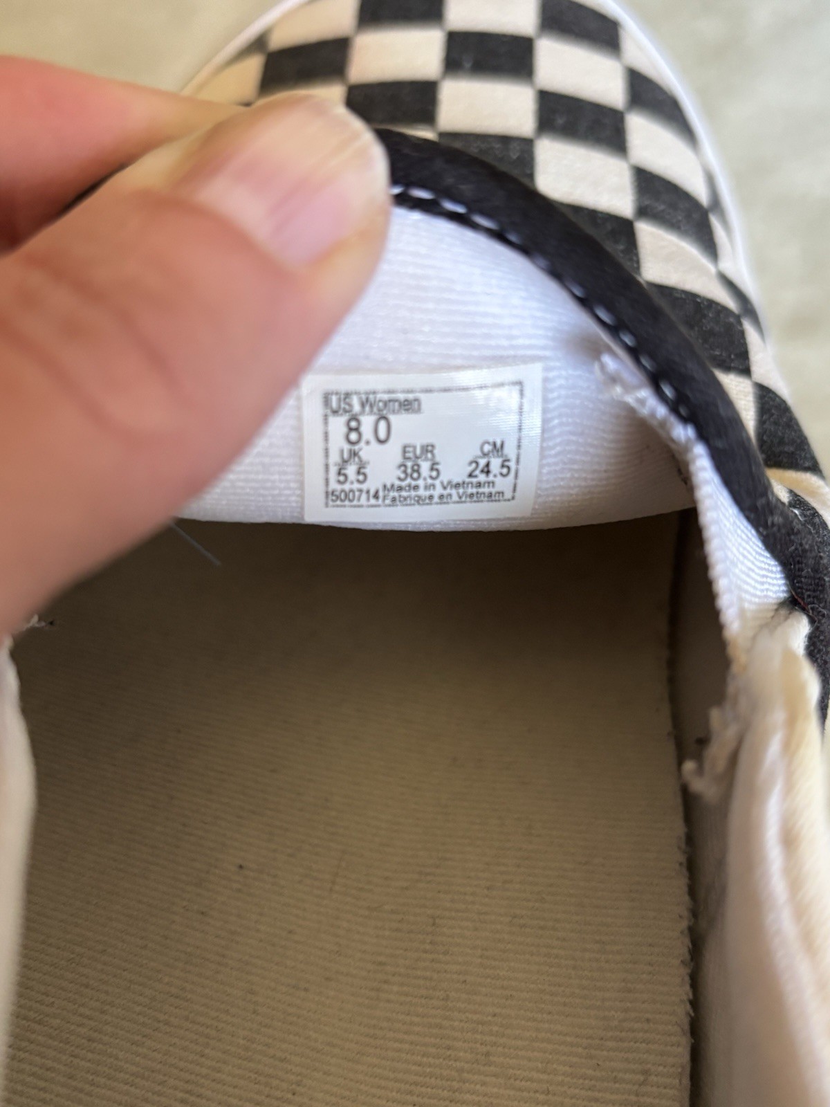 VANS Asher Women’s Slip-On Sneakers Checkerboard Black/White VN000VOSAPK