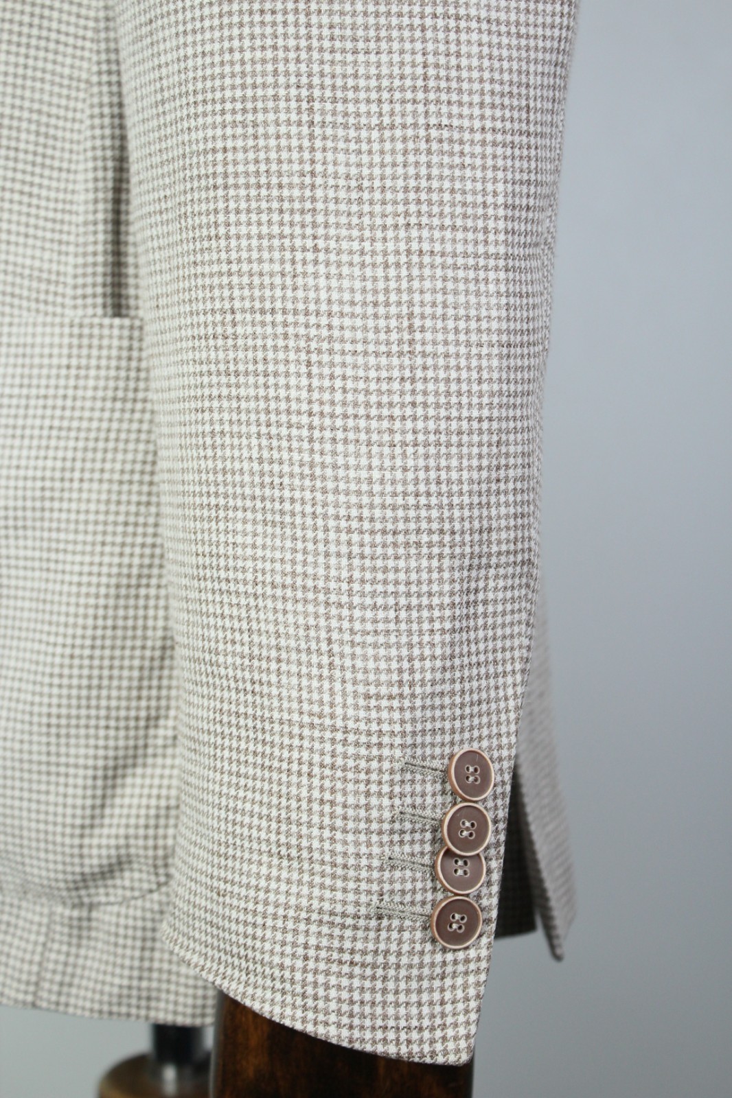 BOGGI Brown & White Dogtooth PURE LINEN HL Sport Coat Blazer Jacket 52IT 42US/UK