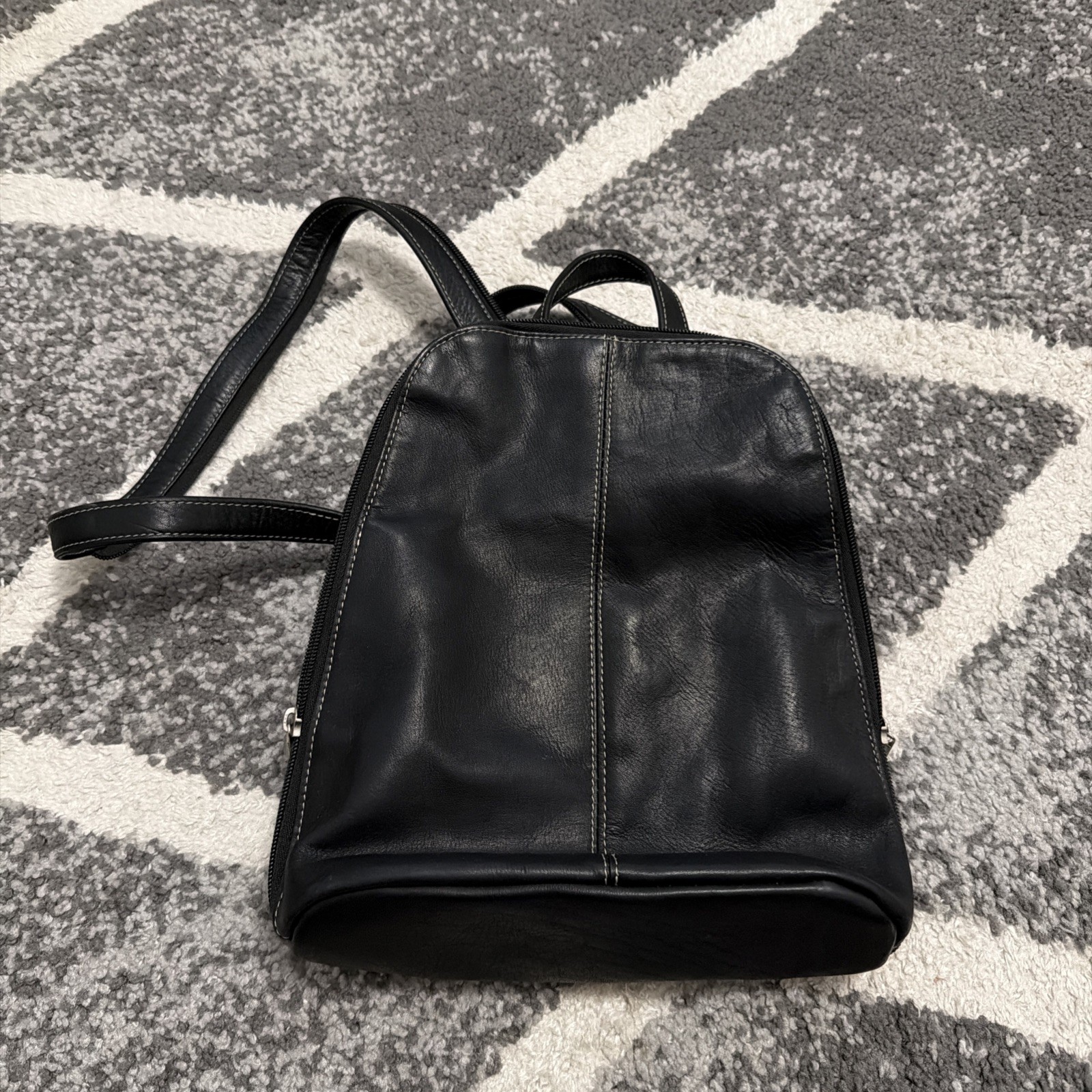 LeDonne Leather Back Pack Purse Black