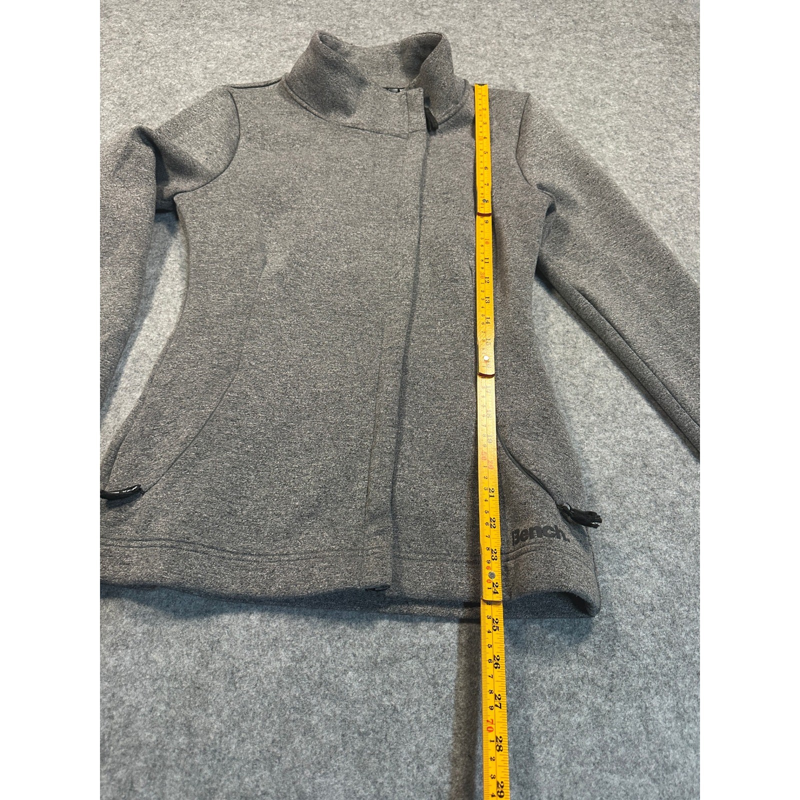 Bench Women’s Gray Asymmetrical Full Zip Fleece Jacket Mock Neck Small